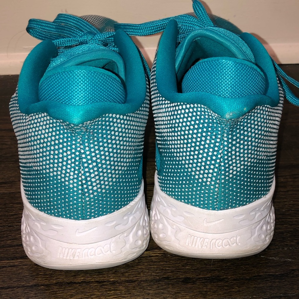 Nike Air Zoom Mens BB Teal and White Basketball Shoes size 11 - Picture 7 of 13